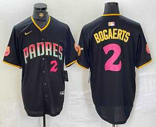 Men%27s San Diego Padres #2 Xander Bogaerts Black Player Number Fashion Baseball Jersey->san diego padres->MLB Jersey